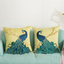 18 x 18 in Peacock Outdoor Throw Pillow Covers Sofa Bed Cushion Covers Decor - £17.67 GBP