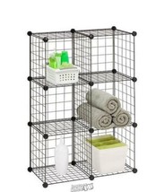 Stoneberry-6-Pack Modular Mesh Storage Cube BLACK Steel 30.25"Lx14.5"Dx44.75"H - £36.35 GBP