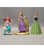 Disney Princess Figurines Rapunzel, Ariel &amp; Frozen Anna Toys Dolls Cake ... - £15.57 GBP