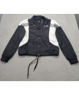 adidas Track Jacket Women S Multi Lined Tie Hem Midweight Stripes Collar... - $30.06 CAD