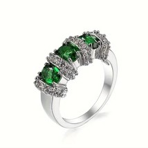 Emerald Green Stone Inspired Statement Ring Size 8 - $29.40