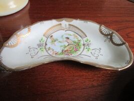 Victorian Portrait Bone dish decor in gold, France - $686.64 MXN