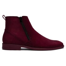 Men's TAYNO Chelsea Chukka Soft Micro Suede Zip up Boot Coupe S Wine image 4