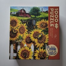 Cobble Hill Sunflower Puzzle Country Paradise Tom Wood Bord Barn Garden ... - £13.80 GBP