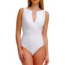 Calvin Klein Womens Tummy Control Keyhole Removable Cups High Neck One Piece - £55.82 GBP