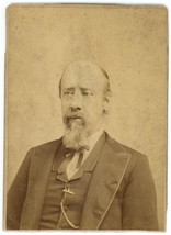 Circa 1880&#39;S Trimmed Named Cabinet Card Older Man Beard E. Crocket Berea, OH - £7.55 GBP