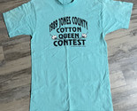 Vtg 80s Cotton Queen Contest T-Shirt Large Blue Single Stitch USA Made Tee - $29.02