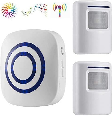 Wireless Driveway Alarm Door Chimes, Business Smart Infrared Visitor, White - $37.93