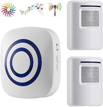Wireless Driveway Alarm Door Chimes, Business Smart Infrared Visitor, White - $37.93