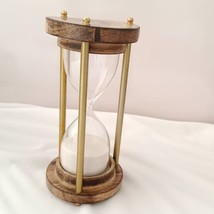 Sand Timer 5 Minutes Brass &amp; Sheesham wood/Rosewood 5.5 inch - £47.44 GBP