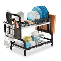 Dish Drying Rack 2-Tier Compact Kitchen Dish Rack Drainboard Set Large R... - $59.00+