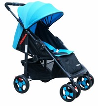 ADELINA Designer Sporty Lightweight Stroller BLUE Baby Strollers Travel Child - £89.52 GBP