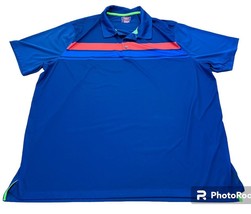 The Foundry Supply Co Polo Golf Shirt Polyester 4XLT Big &amp; Tall Navy Blue Orange - £8.86 GBP