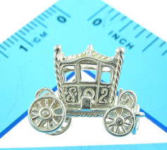 British Welded Bliss Sterling 925 Silver Charm Opening Royal Carriage Coach - $38.92