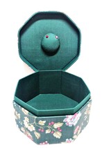 Allary Hand Crafted Accessory Box Floral Design Octagon Sewing Storage S... - $16.77