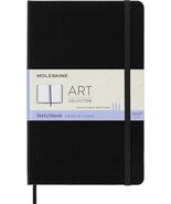 Moleskine Art Sketchbook, Hard Cover, Large (5&quot; x 8.25&quot;) Plain/Blank, Bl... - $41.09 CAD
