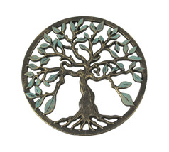 Bronze Finished Cast Iron Tree Of Life Wall Hanging 11.75 Inches In Diameter - £31.05 GBP