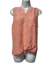 Joie Silk Tie Front Sleeveless Button Up Edalette Tank Top Blouse size M - £19.78 GBP