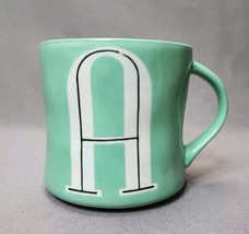 Anthropologie Coffee Mug Tea Cup Monogram Initial &quot;A&quot; Hand Painted Pottery 14oz - $13.86