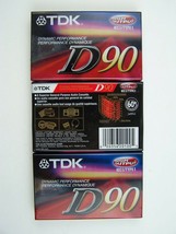 TDK D90 Cassette Tapes 90 Minute Blank High Output IECI/Type I D-90 3 Pack - $11.87