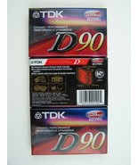 TDK D90 Cassette Tapes 90 Minute Blank High Output IECI/Type I D-90 3 Pack - £9.34 GBP