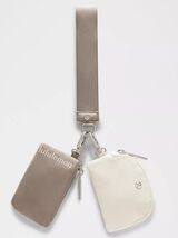 LULULEMON Dual Pouch Wristlet~Warm Ash Grey/Light Ivory ~NWT~USPS SHIP - $98.98