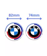 BMW 50th Anniversary Emblem Badge Set - Front &amp; Rear Logos 82mm+74mm - $19.90