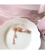 [Hair Accessories] Cherry Blossom Pink Flower Tassel and Cute Cat Japan ... - £8.38 GBP