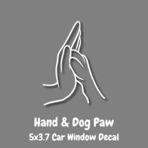 Hand &amp; Dog Paw Vinyl Decal 5x3.7&quot; - £4.02 GBP