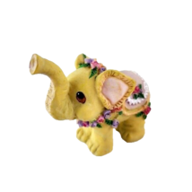 Elephant Resin Small Decorated in Flowers Trunk Up - £9.31 GBP