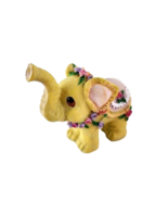 Elephant Resin Small Decorated in Flowers Trunk Up - £9.31 GBP