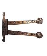 Lot of Vintage Solid Brass Gate Large Hinges with Crown Detail Engraved ... - $265.00+