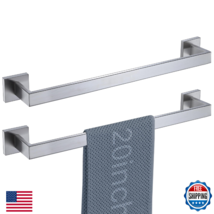 LANC 2PK 20" Brushed Nickel Bathroom Square Towel Bar Rack SUS304 Steel - $77.05