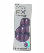 KISS IMPRESS COLOR FX PRESS ON NO GLUE MANI WONDER PURPLE COLOR  - $211.27 MXN