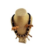 Vintage Hand Carved Wooden African Safari Animal Bead Necklace Tribal - $19.78