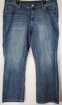 Maurices Jeans Womens Size 20W Blue Mid Rise Slim Boot Cut Embroidered P... - $29.69