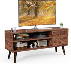 Aprts01Wn Is A Retro Tv Stand With Storage Cabinet For Tvs Up To 55 Inches, Tv - £90.25 GBP