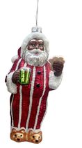 Ashland® African American Black 6&quot; Santa in Pajamas Glass Ornament - €13,59 EUR