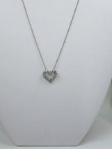 Cubic Zirconia Heart Sterling Silver Necklace - £14.41 GBP