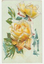 Vintage Postcard Yellow Roses Embossed Beautiful Illustration - £6.20 GBP