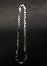 925 Sterling Silver Figaro Chain Necklace Made in Italy - £135.92 GBP