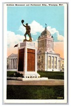 Parliament Building &amp; Soldiers Monument Winnipeg Manitoba Canada WB Postcard R29 - £2.30 GBP