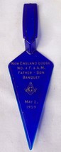 1959 VINTAGE MASONIC TROWEL NEW ENGLAND LODGE N). 4 F&amp;AM BANQUET - £7.90 GBP