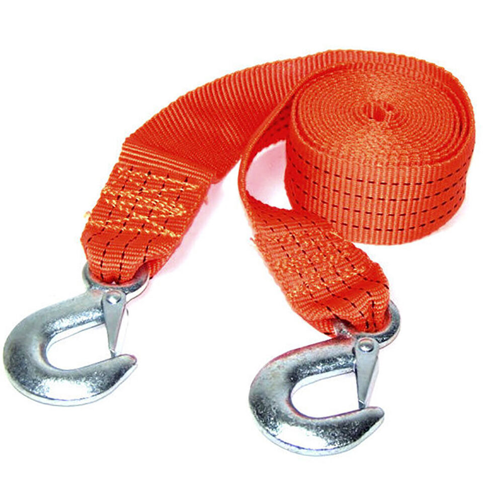 3 Ton 2&quot; x 12ft Tow Strap w/ Hooks 6,000 lb Capacity Webbing Rope Heavy ... - $18.69