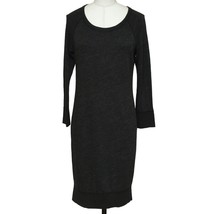 JAMES PERSE Shirt Dress Grey Charcoal Scoop Neck 3/4 Sleeve Cotton Blend Sz 1 - £70.90 GBP