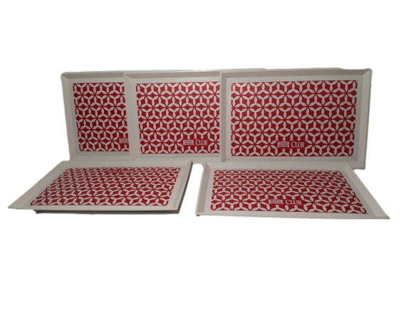 5 Keebler Town House Club Crackers Holiday Platters Trays Red White Christmas
