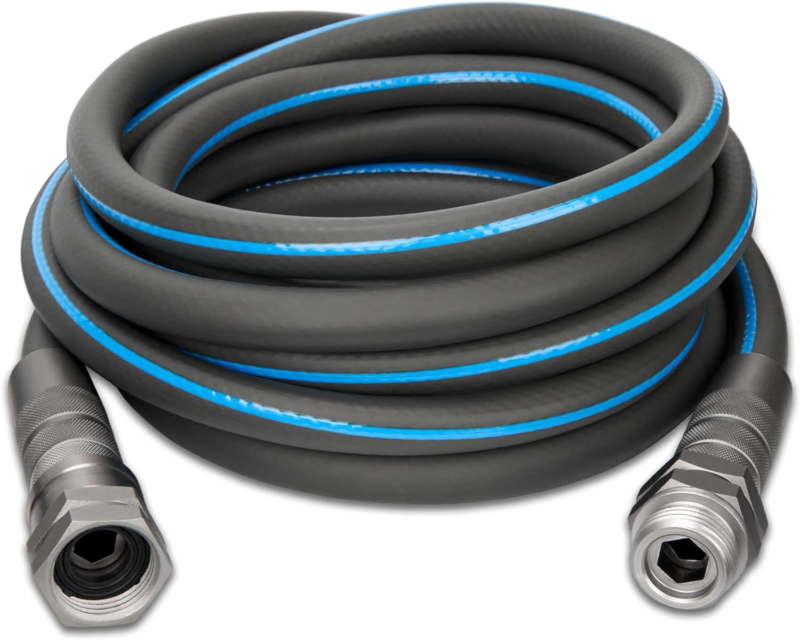 Primary image for Garden Hose 50 FT  Flexible with Nozzle and Metal Fittings,  1/2" 