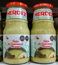 2X HERDEZ GUACAMOLE PICANTE SALSA - 2 OF 453g EACH - FREE PRIORITY SHIPPING - $21.28