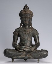 Ancien Khmer Style Bronze Assis Méditation Statue de Bouddha - 55cm/22 &quot; - $33,077.29 MXN