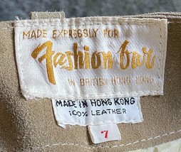 FASHION BAR Vintage Leather Shorts - Size 7 - Pockets-Snap Button-Broken... - $23.38